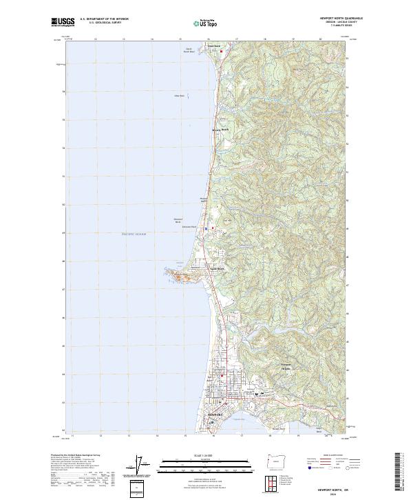 US Topo 7.5-minute map for Newport North OR
