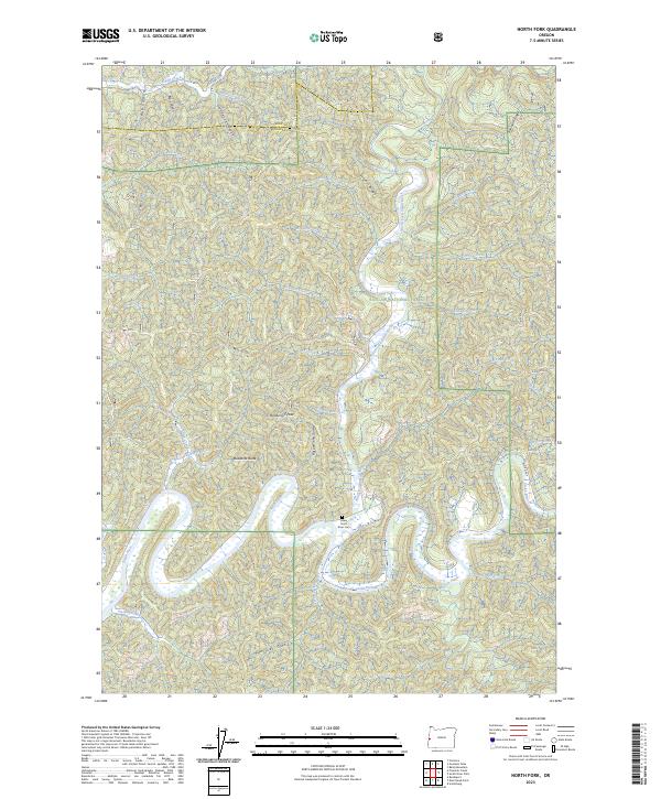 US Topo 7.5-minute map for North Fork OR