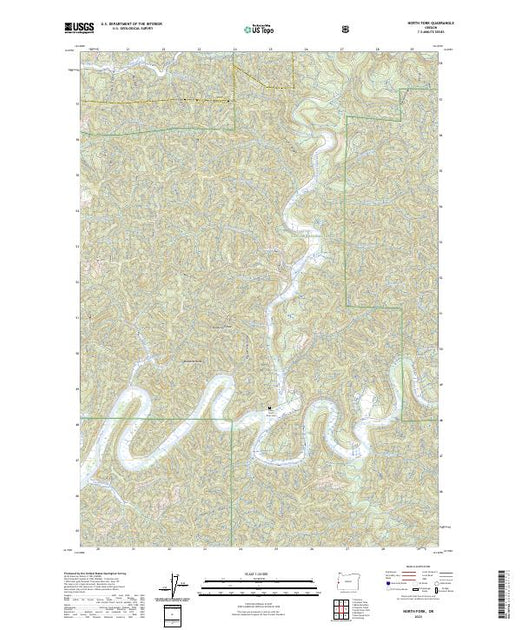 US Topo 7.5-minute map for North Fork OR – American Map Store