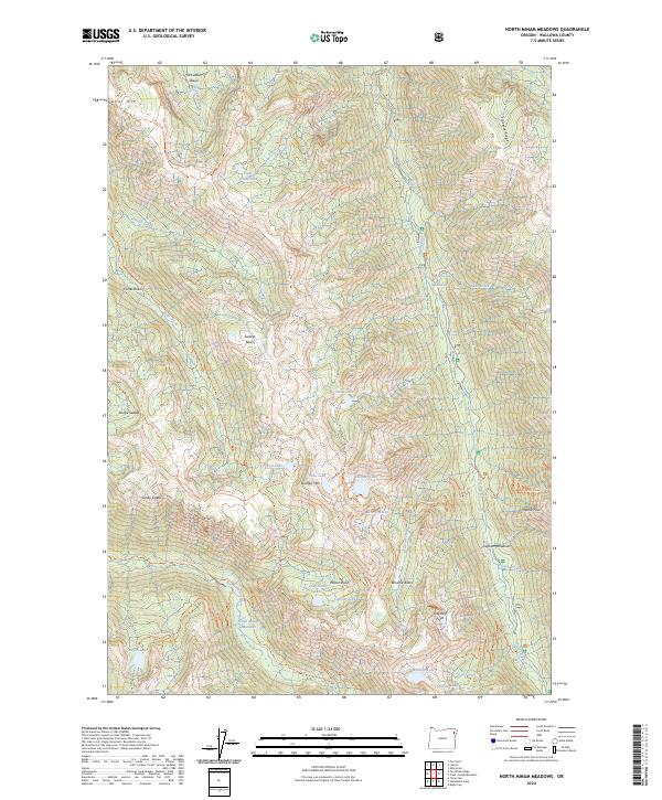 Minam Rams Map US Topo 7.5-minute map for North Minam Meadows OR – American Map Store