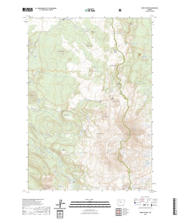 US Topo 7.5-minute map for North Sister OR