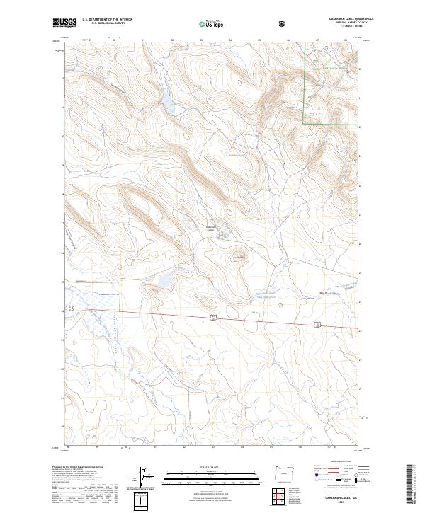 US Topo 7.5-minute map for Oakerman Lakes OR