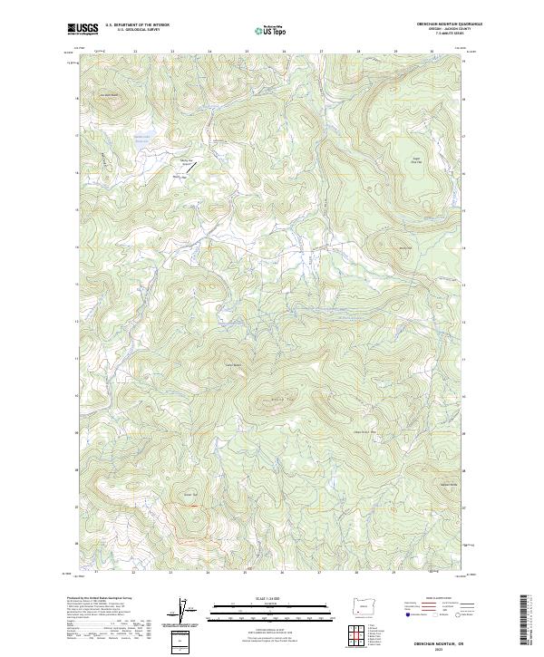US Topo 7.5-minute map for Obenchain Mountain OR