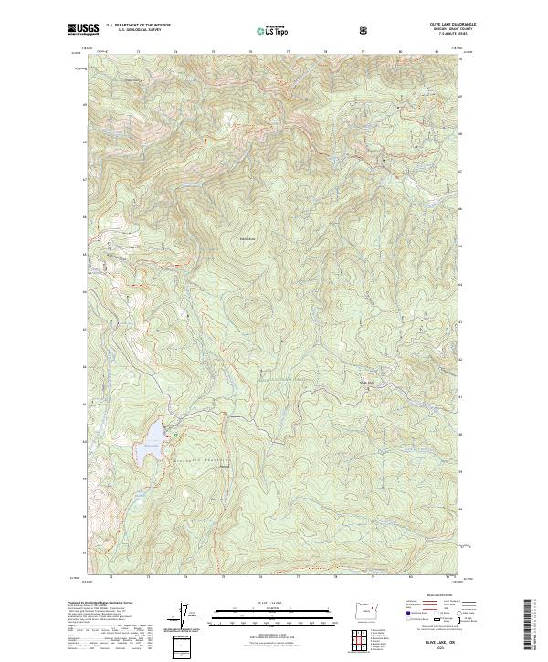 US Topo 7.5-minute map for Olive Lake OR