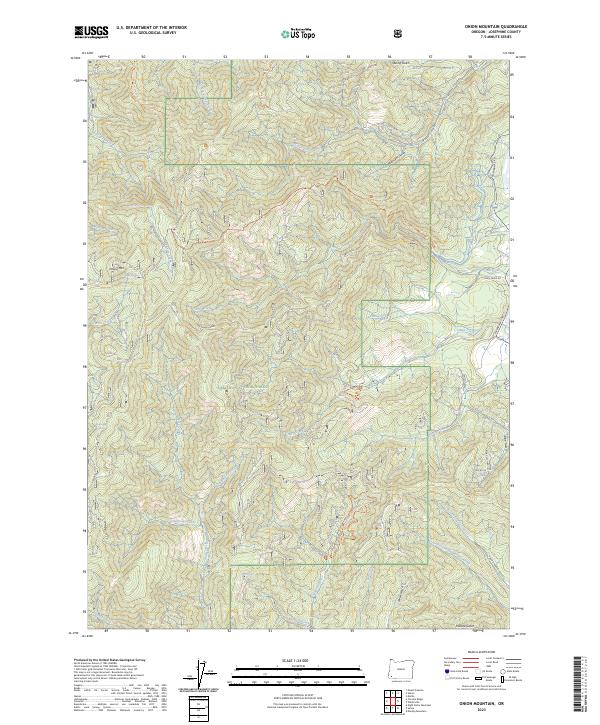 US Topo 7.5-minute map for Onion Mountain OR