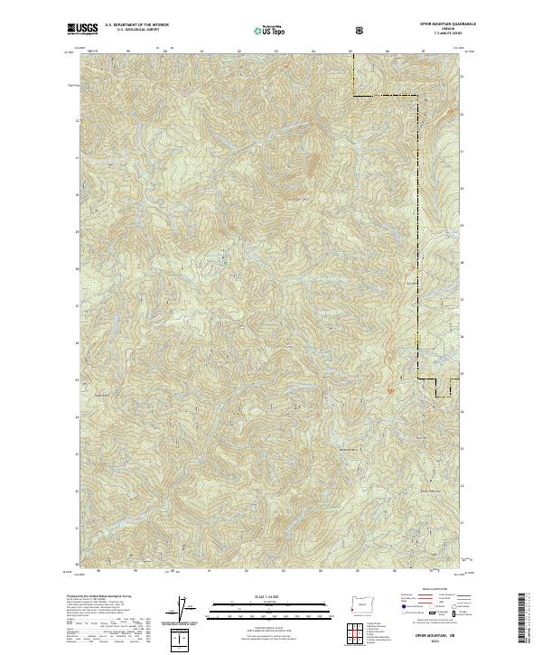 US Topo 7.5-minute map for Ophir Mountain OR