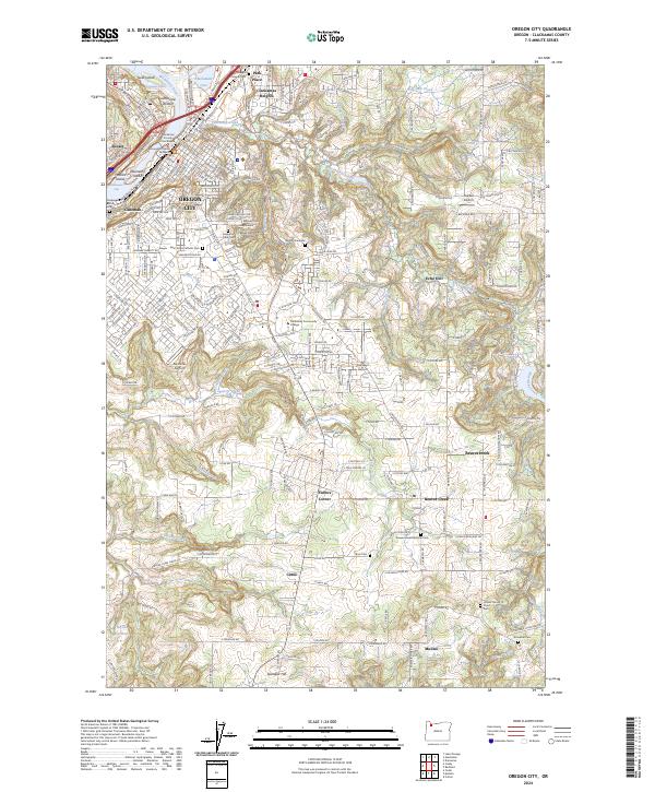 Topo Map Riddles Oregon US Topo 7.5-minute map for Oregon City OR – American Map Store
