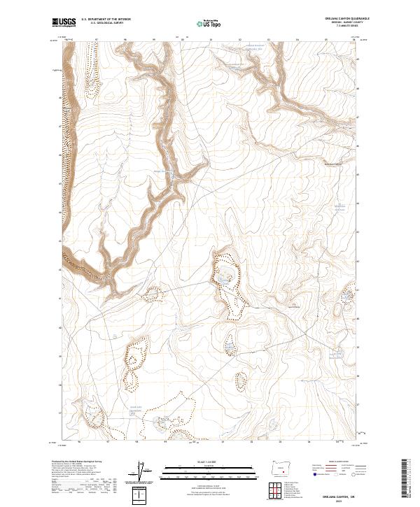 US Topo 7.5-minute map for Orejana Canyon OR
