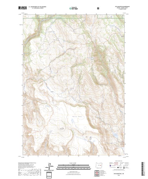 US Topo 7.5-minute map for Otis Mountain OR