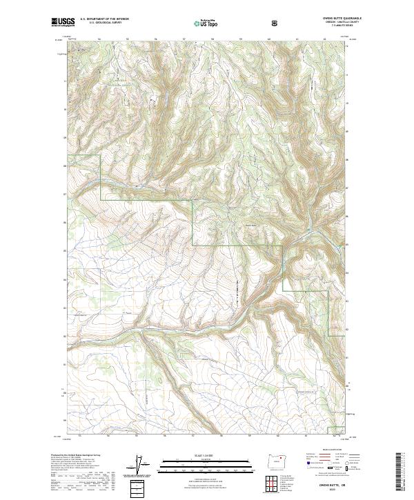 US Topo 7.5-minute map for Owens Butte OR