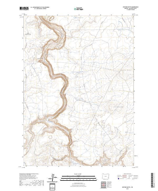 US Topo 7.5-minute map for Owyhee Butte OR