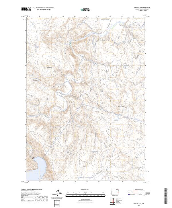 US Topo 7.5-minute map for Owyhee Dam OR