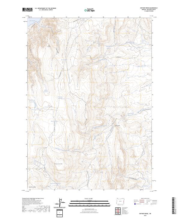 US Topo 7.5-minute map for Owyhee Ridge OR