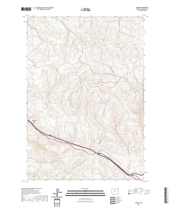 US Topo 7.5-minute map for Oxman OR