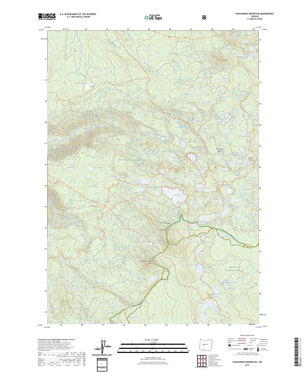 US Topo 7.5-minute map for Packsaddle Mountain OR