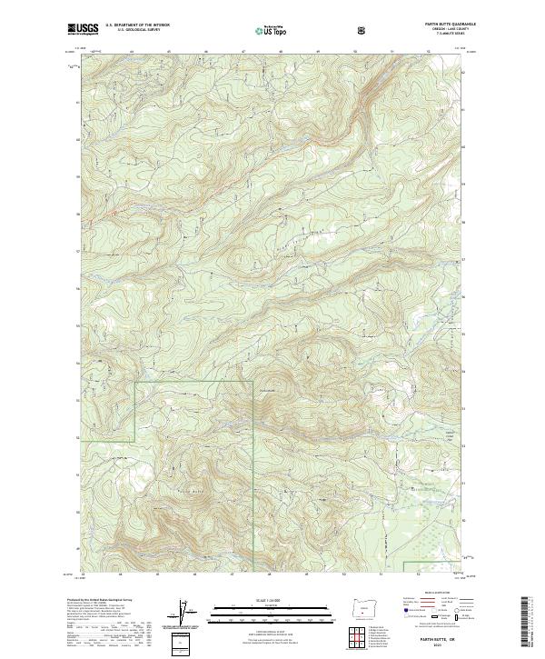US Topo 7.5-minute map for Partin Butte OR