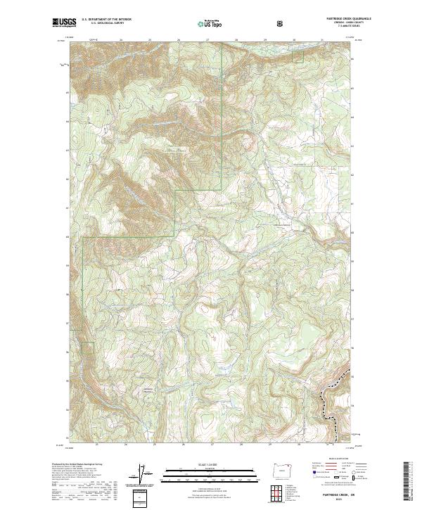 US Topo 7.5-minute map for Partridge Creek OR