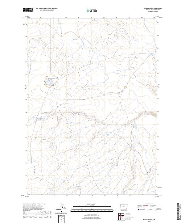 US Topo 7.5-minute map for Peacock Lake OR