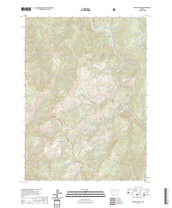 US Topo 7.5-minute map for Pearsoll Peak OR