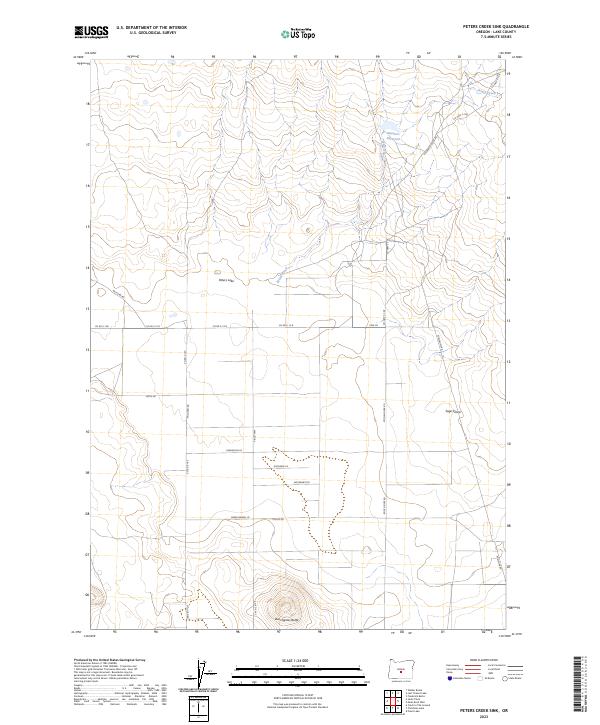US Topo 7.5-minute map for Peters Creek Sink OR