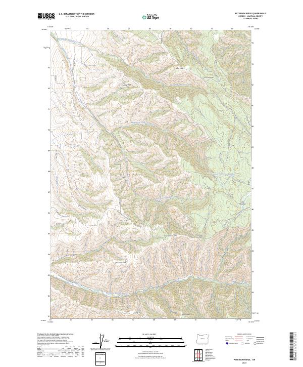 US Topo 7.5-minute map for Peterson Ridge OR