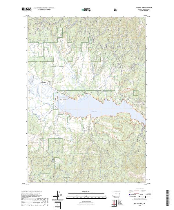 US Topo 7.5-minute map for Phillips Lake OR