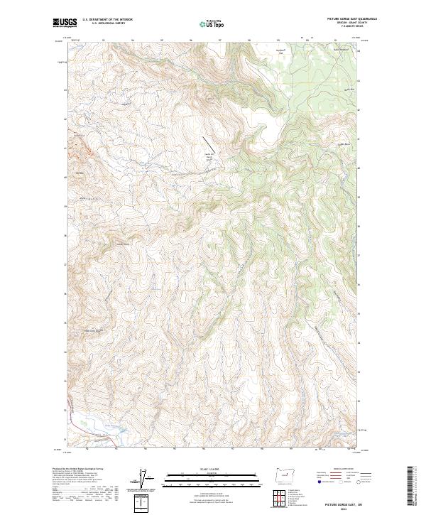 US Topo 7.5-minute map for Picture Gorge East OR