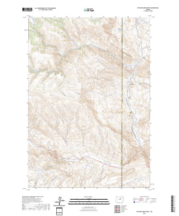 US Topo 7.5-minute map for Picture Gorge West OR
