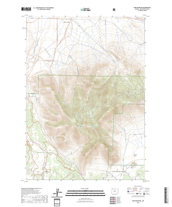 US Topo 7.5-minute map for Pine Mountain OR
