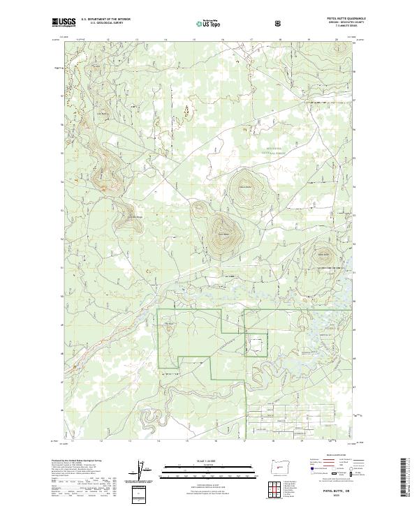 US Topo 7.5-minute map for Pistol Butte OR