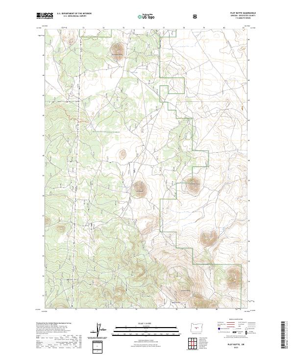 US Topo 7.5-minute map for Plot Butte OR
