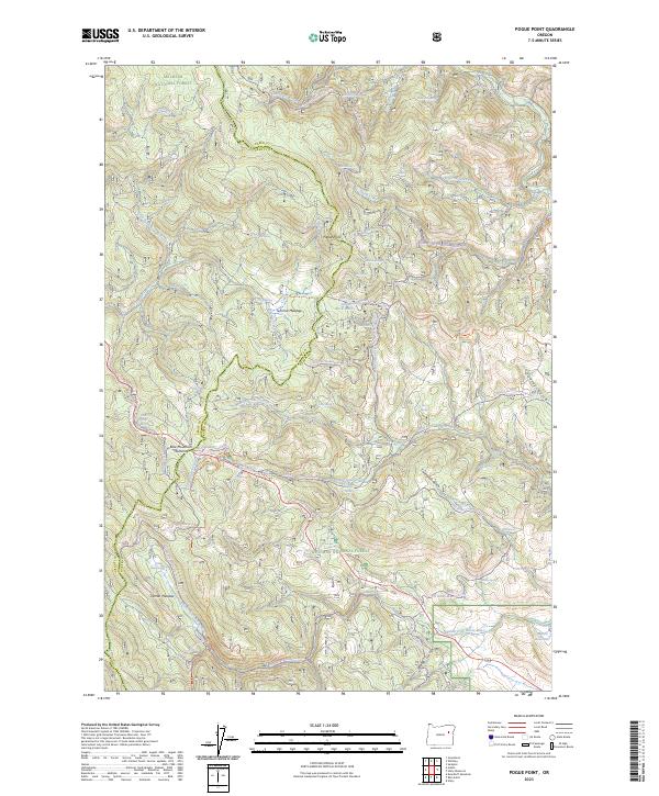 US Topo 7.5-minute map for Pogue Point OR