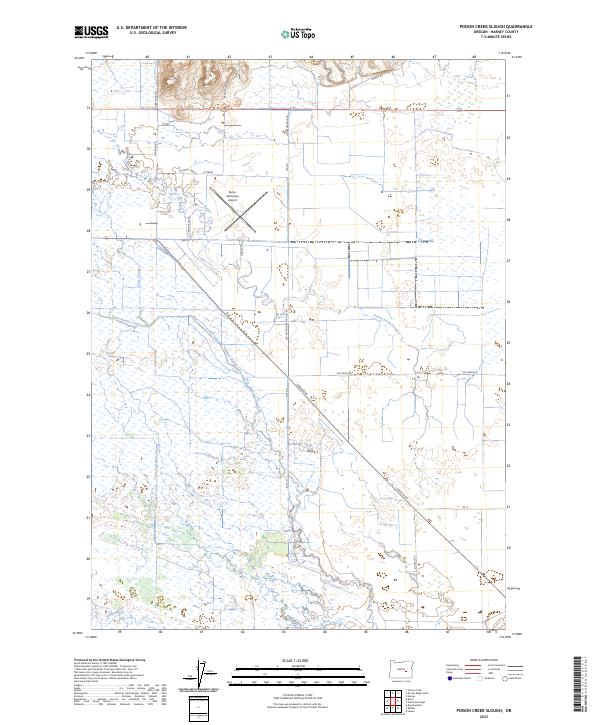 US Topo 7.5-minute map for Poison Creek Slough OR