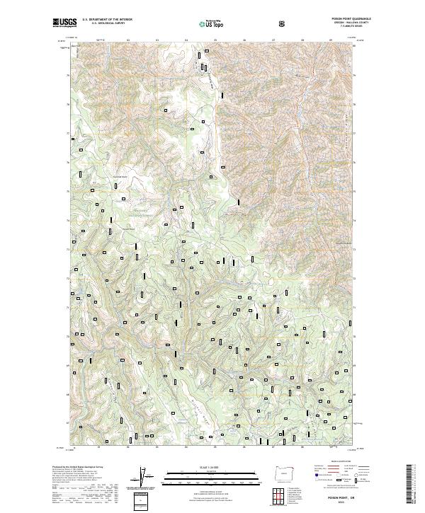 US Topo 7.5-minute map for Poison Point OR
