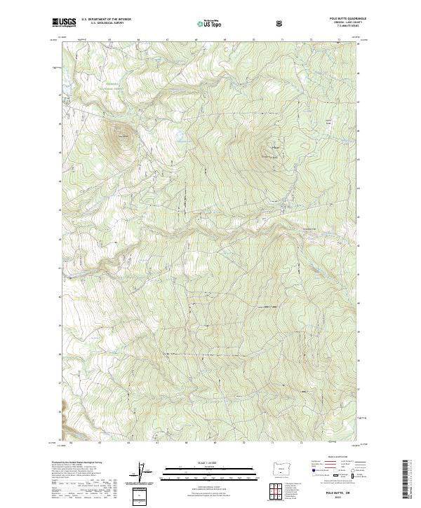 US Topo 7.5-minute map for Pole Butte OR