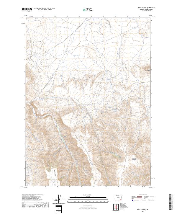 US Topo 7.5-minute map for Pole Canyon OR