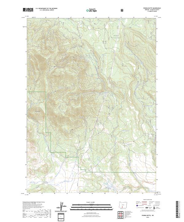 US Topo 7.5-minute map for Ponina Butte OR