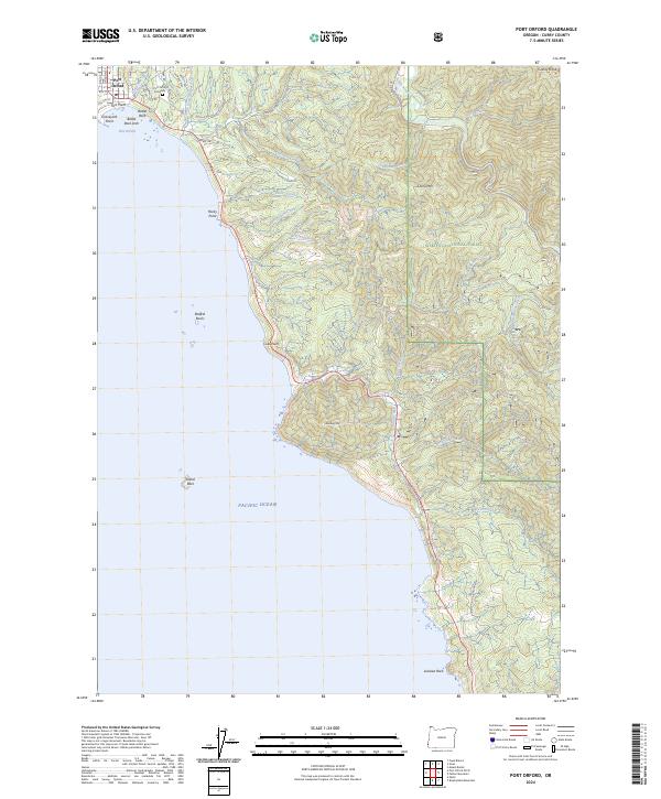 US Topo 7.5-minute map for Port Orford OR