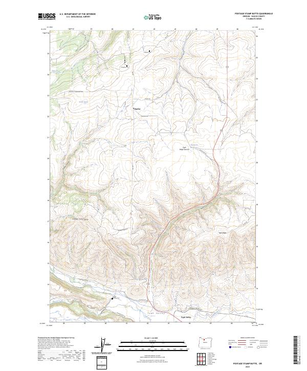 US Topo 7.5-minute map for Postage Stamp Butte OR