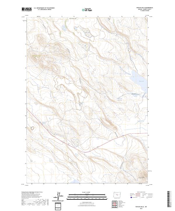 US Topo 7.5-minute map for Potato Hills OR
