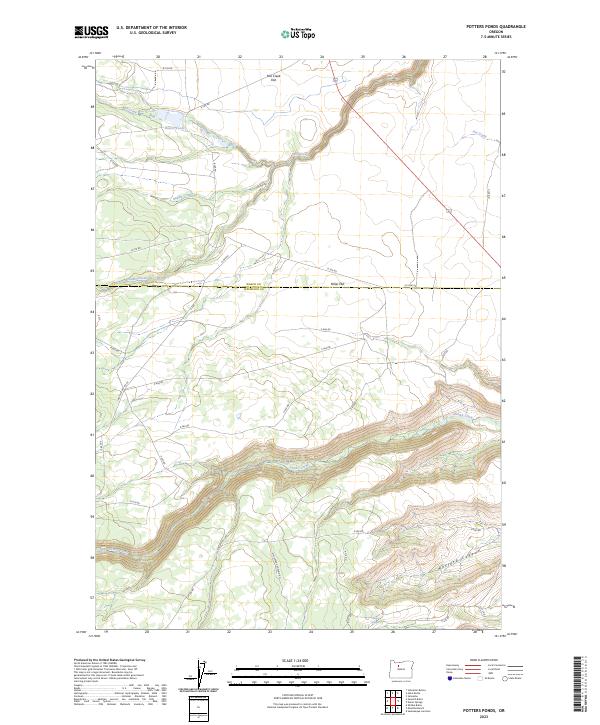 US Topo 7.5-minute map for Potters Ponds OR