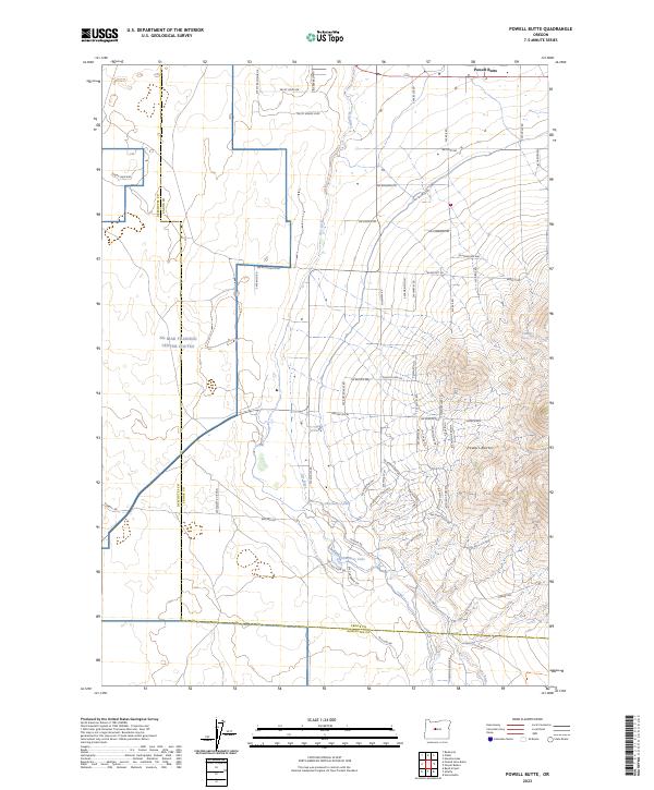 US Topo 7.5-minute map for Powell Butte OR