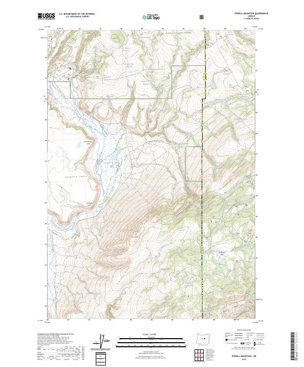 US Topo 7.5-minute map for Powell Mountain OR