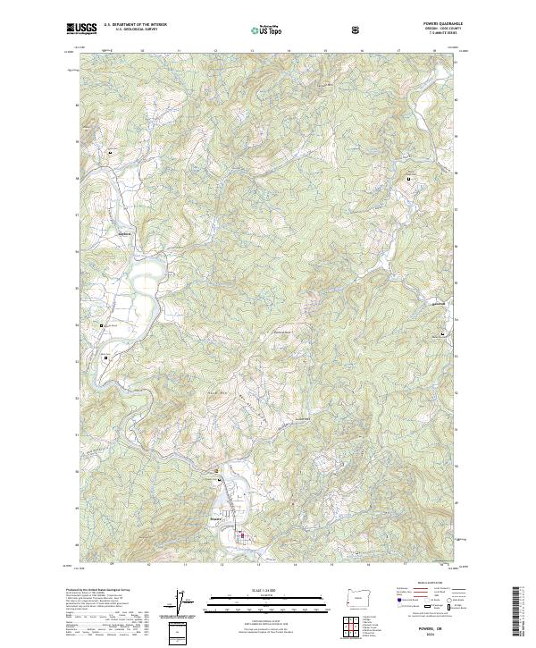 US Topo 7.5-minute map for Powers OR