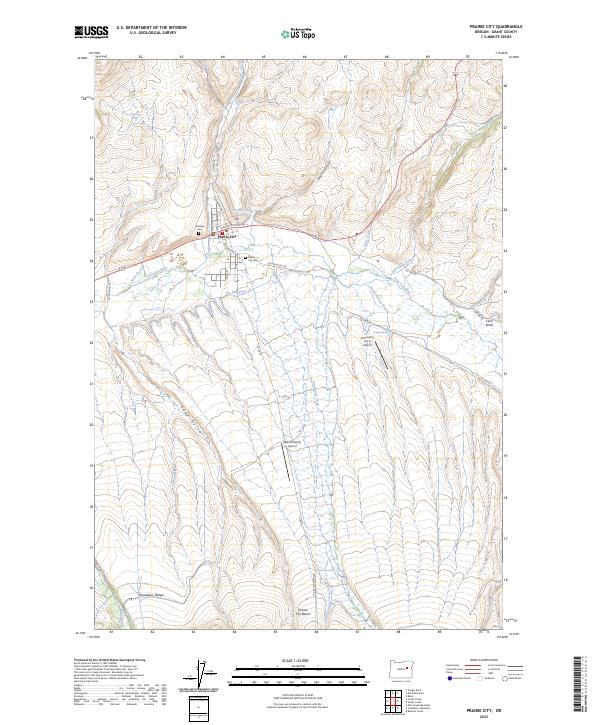US Topo 7.5-minute map for Prairie City OR