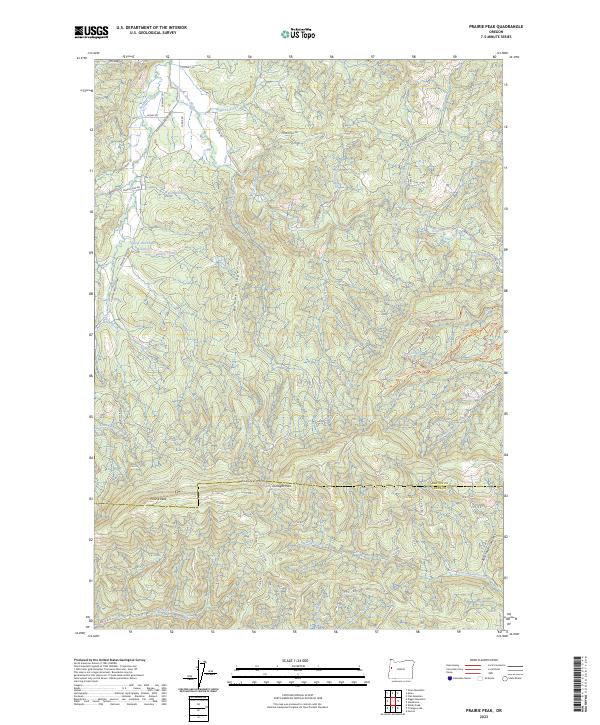 US Topo 7.5-minute map for Prairie Peak OR