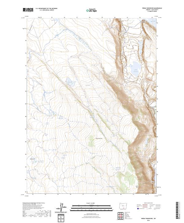 US Topo 7.5-minute map for Priday Reservoir OR