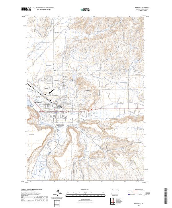 US Topo 7.5-minute map for Prineville OR