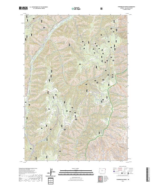 US Topo 7.5-minute map for Puderbaugh Ridge OR