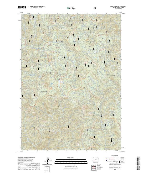 US Topo 7.5-minute map for Quartz Mountain OR